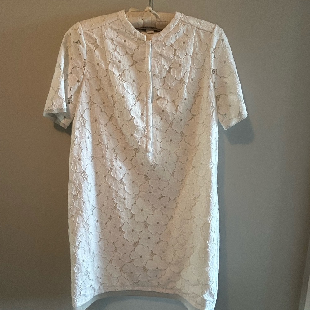 Diane Von Furstenberg Ivory Floral Lace Dress